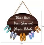 Webelkart Premium Wooden Please Leave Your Shoes and Slippers Outside Wall Hanging For Office Decor,Door Wall Hanging Shop And Clinic,Wooden Wall sculpture (12 x 8 Inches) - Fast Shipping to USA & Canada - Image 3