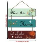 Webelkart Decorative Bless This Home Wall Hanging Wooden Art Decoration Item For Living Room | Wall Art For Hall | Mdf Wall Sculpture, 14.96 Inch - Fast Shipping to USA & Canada - Image 2