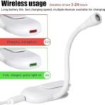 One94Store Mini Clip-On Reading Lamp - USB Rechargeable, Eye-Caring Night Light with 3 Light Modes, Special Folding Design, Perfect for Students (White) - Fast Shipping to USA & Canada - Image 5