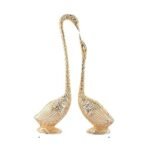 WebelKart Pair of Kissing Duck, Swan Showpiece For Home Decor - 29 cm (Aluminium, Golden ) - Fast Shipping to USA & Canada - Image 2