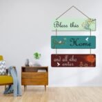 Webelkart Decorative Bless This Home Wall Hanging Wooden Art Decoration Item For Living Room | Wall Art For Hall | Mdf Wall Sculpture, 14.96 Inch - Fast Shipping to USA & Canada - Image 3