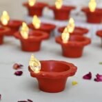 CraftVatika 12 Water Sensor Diya for Home Decoration - Water diyas for Diwali Electric Flameless & Smokeless LED Diya Lights, Candle for Home Decor, Diwali Festival Decoration Festive (12, Oval) - Fast Shipping to USA & Canada - Image 2