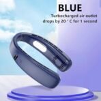 One94Store Portable Bladeless Hanging Neck Fan - Modern Design, 12 Air Outlets, 2400mAh Rechargeable Battery, USB Powered, 5-Speed Hands-Free Cooling Fan, Up to 6 Hours Use for Indoor&Outdoor (Blue) - Fast Shipping to USA & Canada - Image 3