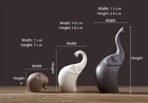 Xtore Home DECOR Elephant Family Matte Finish Ceramic Figures - (Set of 3 Piece, Matte Brown) - Fast Shipping to USA & Canada - Image 3
