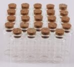 VRB Dec Tm Mini/Tiny Glass Jars With Wood Cork Stoppers,Wishing/Message Bottle For Decorations Lovely Small Wish Bottle Tiny Clear Empty Wishing Message Vial With Cork Jars(Pack Of 12 Pcs),Black - Fast Shipping to USA & Canada - Image 3