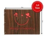 Sehaz Artworks HappyAni Scrapbook Photo Albums For 4x6 and 5x7 Photos For Baby Birthdays, Couples Husband Wife Wedding Anniversary Gift (30 Cm X 21 Cm X 4 Cm, Brown) - Fast Shipping to USA & Canada - Image 3