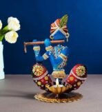 CraftVatika Home Decor Items - Home Decoration Gift for Living Room - House Warming Wedding Gift - Metal Krishna Showpiece - Handpainted Flute Krishna for Gift - Fast Shipping to USA & Canada - Image 2