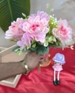 VRB Dec 2 Pcs Artificial Flower Bunch Lily Star, Flowers Sticks Artificial Flowers for Home Decor,Bedroom, Living Room, Table, Balcony, Office, Wedding, Pooja. (Pink Lily Bunch) - Fast Shipping to USA & Canada - Image 2