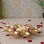 Webelkart Diya Shape Flower Decorative Urli Bowl for Home Decor Bowl for Floating Flowers and Tea Light Candles Home,Office and Table Decor| Decorative Items for Home (Designs-1) - Fast Shipping to USA & Canada - Image 2