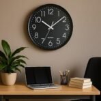 Xtore Modern Round Wall Clock with Luxurious Finish (Pack of 1, Black) - Fast Shipping to USA & Canada - Image 2