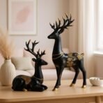 Xtore Creative Resin Golden and Black Reindeer Sculptures | Beautiful Home Decor | Lifts up Energy of Your Room (Pack of 2, Black) - Fast Shipping to USA & Canada - Image 5