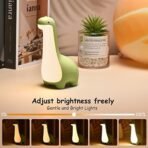 One94Store Plastic Dinosaur LED Night Lamp for Kids | Rechargeable Bedside Light with Touch Control & Adjustable Brightness | Cute Kawaii Desk Lamp for Bedroom, Nursery & Gifting (Blue) - Fast Shipping to USA & Canada - Image 3