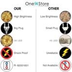 One94Store 20Meter 56 LED Serial String Lights - Plug in Waterproof Copper Wire Fairy Lights for Home Decoration, Christmas, Garden, & Diwali Decoration Lights for Balcony Outdoor - Warm White - Fast Shipping to USA & Canada - Image 5