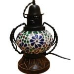 JaipurCrafts Antique Stone Studded Rajasthani Table Lamp (20.32 cm, Multicolor) - Fast Shipping to USA & Canada