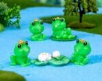 VRB Dec 1 Set Miniature Showpiece Set for Home Decor, car Dashboard,Valentine,Living Room,Gifts Figurines,Cake Decoration Items,Figurines for Home Decor. ((4 Pcs Cute Frog Miniature)) - Fast Shipping to USA & Canada - Image 3