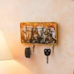 Webelkart Decorative Wooden Key Holder for Home Decor,Wall Mounted Key Organizer, Key Chain Holder (Elephant Key Holder) - Fast Shipping to USA & Canada - Image 2