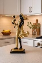 Xtore Lavish Golden Black Resin Couple Statue with Child for Home Decor (Pack of 1, Black & Golden) - Fast Shipping to USA & Canada - Image 3