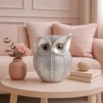Xtore Modern Classy Lucky Owl Resin Art Figure Showpiece (Silver), 1 Piece - Fast Shipping to USA & Canada - Image 5