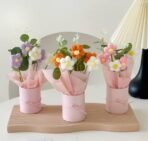 VRB Dec 1pcs Artificial Crochet Flower Bouquet/Artificial Flowers Bunch/Crochet flowers bouquet/Crochet flowers/Flowers Bouquet Gift for Girls Home Decor,gifting,etc. (Orange Daisy Bouquet) - Fast Shipping to USA & Canada - Image 3