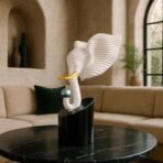 Xtore Elegant Spiral Seashell Decorative Elephant Figurine | Modern Home Accent with Gold Tusks and Blue Pearl Finish - (Pack of 1, White) - Fast Shipping to USA & Canada - Image 4