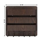 Sehaz Artworks Key Holder for Wall | Key Holder for Home | Letter Mail Holder with Key Hooks | Wall Shelves | Furnitures for Home Decor Items | Wall Decor (25 cm x 25 cm, Brown) - Fast Shipping to USA & Canada - Image 4