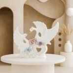 Xtore Modern Swan with Multicolour Flower Design for Home Decor (Pack of 1, White) - Fast Shipping to USA & Canada - Image 2
