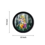 Xtore Radhe Krishna Modern Elegant Minimal Wall Clock | Ergonomic Design | Beautiful Round Dial | for Home, Office - Black - Fast Shipping to USA & Canada - Image 4