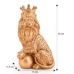 Xtore Golden Lion Statue with Crown | Resin Home Decor Figurine | Luxury Animal Decor | Elegant Ornament for Living Room, Office, or Shelf | Regal Art Piece - Golden - Fast Shipping to USA & Canada - Image 5