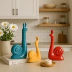 Xtore Modern Lucky Snail Family Ceramic Statues for Home Decor (Pack of 3, Multi-Coloured) - Fast Shipping to USA & Canada - Image 2