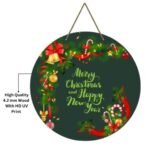 Webelkart Premium Merry Christmas and Happy New Year Printed Wall Hanging/Door Hanging for Home and Christmas Decorations Items (10 Inches) - Fast Shipping to USA & Canada - Image 3