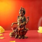 CraftVatika Lakshmi Devi Idol Statue for Home Puja Goddess Laxmi Idols Showpiece for Temple Pooja Room Diwali Decoration Gifts for Family Friends Corporate Client Mother Father - Fast Shipping to USA & Canada - Image 3