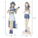 Xtore Cute and Elegant Girls Statue for Home Decor | Table Decor (Pack of 2, White & Blue) - Fast Shipping to USA & Canada - Image 4