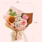 VRB Dec 1 Pcs Artificial Sunflower Teddy Crochet Flower Bouquet/Artificial Flowers Bunch/Crochet Flowers/Gift for Girls Home Decor,Gifting,etc. (Big Pink Sunflower Crochet Bouquet) - Fast Shipping to USA & Canada - Image 2
