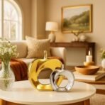 Xtore Beautiful Golden and Silver Hollow Apple Ornament Ceramic Home Decor Showpiece (Pack of 2,Golden & Silver) - Fast Shipping to USA & Canada - Image 2