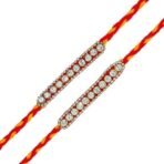 Webelkart Premium Set of 2 Stone Rakhi for Bhaiya Bhabhi with Fridge Magnet, Raksha Bandhan Gift Pack for Brother Sister,Rakhi for Brother Bhabhi with Greeting Card and Roli Chawal - Fast Shipping to USA & Canada - Image 2
