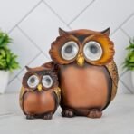 Global Grabbers Owl Statue for Good Luck Showpiece Home Decor Items for Living Room and Gifts (Brown) - Fast Shipping to USA, Canada & India - Image 2