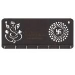 Webelkart Premium Home is Our Happy Place Wooden Key Holder for Home and Office Decor - 12 Inches (7 Hooks, Brown) - Fast Shipping to USA & Canada - Image 2