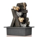 Global Grabbers Polyresin Table Top Indoor Outdoor Water Fall Fountain with LED Lights Home Decor Decoration Gift Gifting Items-GOL_BRO-SF3-(000) - Fast Shipping to USA, Canada & India - Image 3