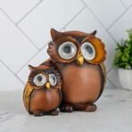 Global Grabbers Owl Statue for Good Luck Showpiece Home Decor Items for Living Room and Gifts (Brown) - Fast Shipping to USA, Canada & India - Image 3