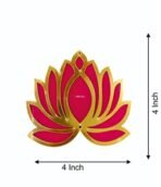 VRB DecTM Acrylic Lotus Flower Cutout | Lotus Cut-Out| DIY Rangoli Kit | Decoration for Diwali, Dashera | for Rangoli, Pooja, Decorations, Festival Gift, Wedding Decorations (Red, 12) - Fast Shipping to USA & Canada - Image 2