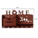 Sehaz Artworks Key Holder for Home Decor Stylish | Key Hangers for Wall | Wooden Key Stand for Wall (7 Hooks, MDF Brown) - Fast Shipping to USA & Canada - Image 5