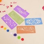 CraftVatika Rangoli Stencil Set of 12, Diwali Decoration Items, Rangoli Making muggu Stencils for Floor Decorations, Reusebale Rangoli Stencils (18 CM Rectangular) - Fast Shipping to USA & Canada - Image 3