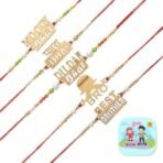 CraftVatika Rakhi Set of 5 Magnet Gift Combo for Brother Boy Men Kids, Rakhi with Magnet Gift, Dildar Bhai, Moody Bhai, Pyara Bhai, Best Brother Bhai Rakhi, Fridge Magnet for Door Decor - Fast Shipping to USA & Canada - Image 2