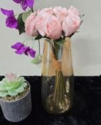 VRB Dec 1 Bunch 10 Heads Rose Bunch Dahlia Artifical Flower Bunc Fake Flowers for Gifting, Home, Office, Bedroom Decoration Items Flowers for vase (Without Vase Pot) (Light Pink - 1 Bunch) - Fast Shipping to USA & Canada - Image 2