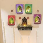 CraftVatika Jharokha Diyas with LED Candle Diwali Decoration Items, Wall Hanging, Home Decor Items Festive Decor Item, DIY Craft Traditional Jharokha Box Set of 6 - Fast Shipping to USA & Canada - Image 2