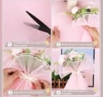 VRB Dec 2 Pcs (4 Yard/pcs) Floral Mesh Roll for Gift Wrapping, Flower Bouquets, DIY Crafts & Event Decor,flower bouquet gift packing Net for Decoration. (Pink) - Fast Shipping to USA & Canada - Image 3