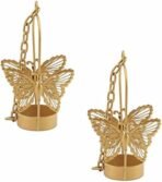 JaipurCrafts Decorative Aluminum Hanging Butterfly Tealight Hanging Candle Holders Combo Pack (Pack of 4), Metal - Fast Shipping to USA & Canada - Image 4
