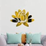 Xtore Lotus Shape Wall Mirror for Home Decor (Pack of 1, Golden) - Fast Shipping to USA & Canada - Image 2