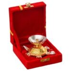 Webelkart Premium Tortoise Shape Brass Akhand Diya with Velvet Box for Pooja Decor | Diya for Diwali| Oil Lamp for Home( 4.5" Inches) - Fast Shipping to USA & Canada - Image 4