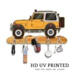 Webelkart Premium HD UV Printed Mahindra Thar Car Shape Designer Wooden Key Holder Home and Office Decor (11 X 6 Inch, Wood) (Yellow) - Fast Shipping to USA & Canada - Image 3